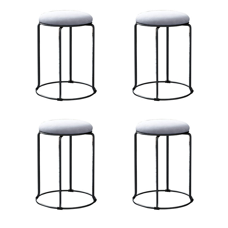 Glam Ottoman Velvet Tear Resistant Metal Legs Solid Color Round Ottoman