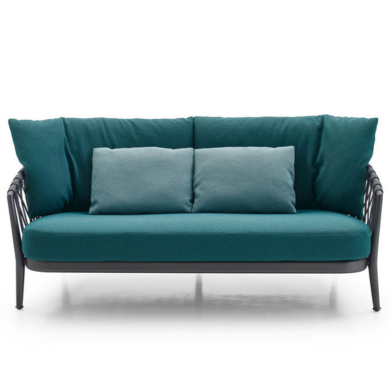 Industrial Metal Frame Outdoor Sofa Water Resistant Patio Sofa