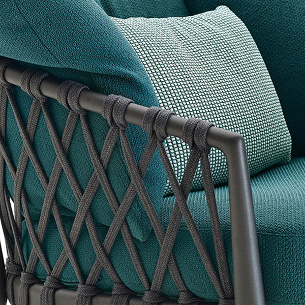 Industrial Metal Frame Outdoor Sofa Water Resistant Patio Sofa