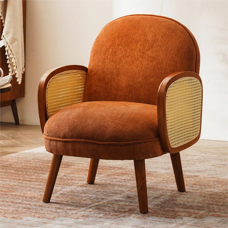 Corduroy Lounge Chair Arms Included Side Chair for Living Room