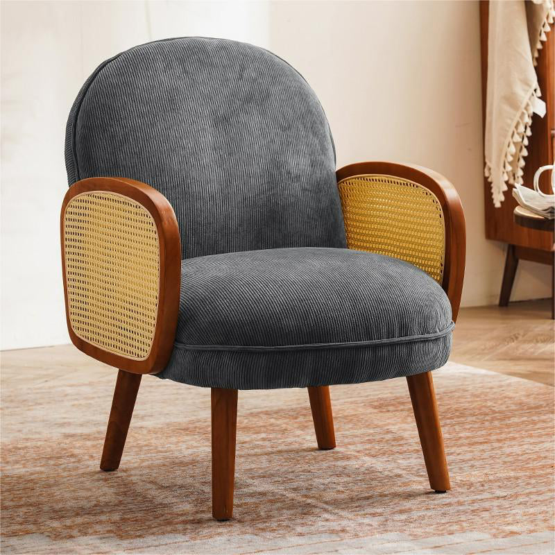 Corduroy Lounge Chair Arms Included Side Chair for Living Room