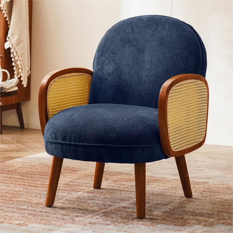 Corduroy Lounge Chair Arms Included Side Chair for Living Room