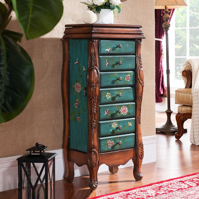 Traditional Vertical Lingerie Chest Wood Storage Dresser for Home