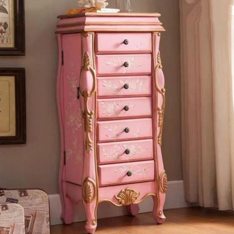 Traditional Vertical Lingerie Chest Wood Storage Dresser for Home