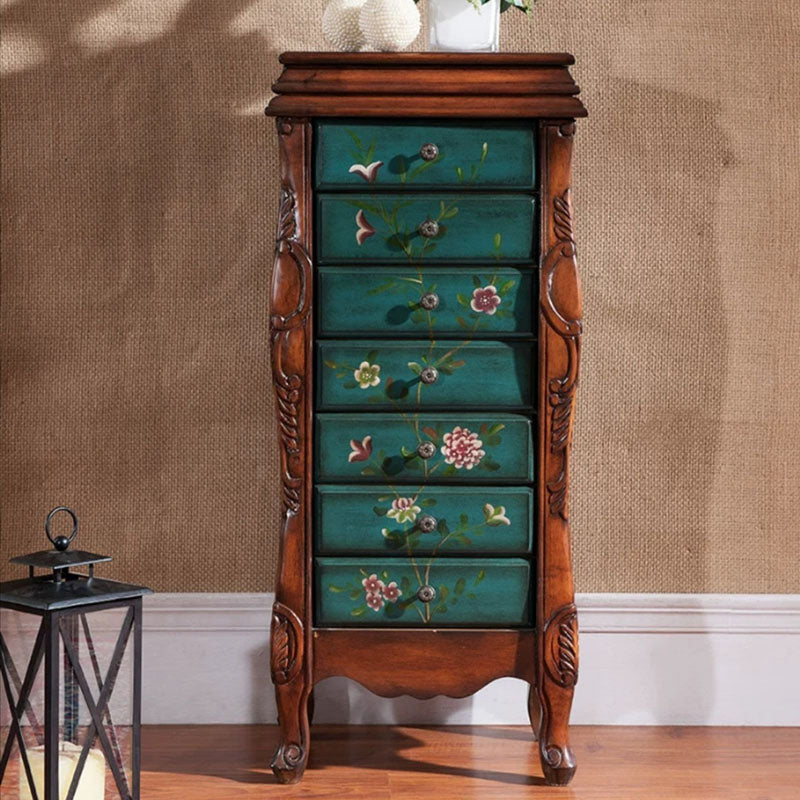 Traditional Vertical Lingerie Chest Wood Storage Dresser for Home