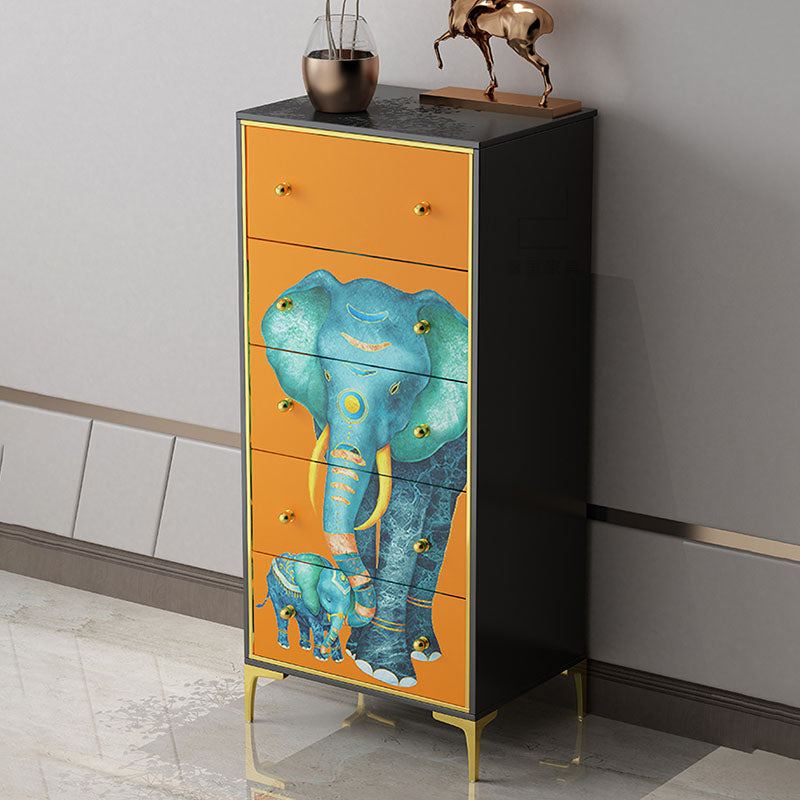 Glam Vertical Storage Chest Wooden Lingerie Chest with Drawers