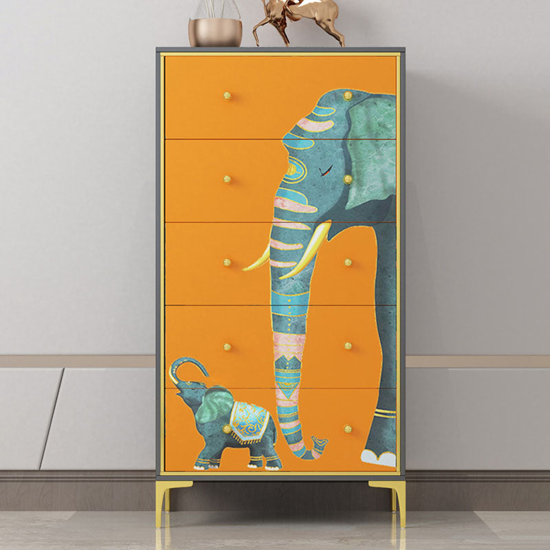 Glam Vertical Storage Chest Wooden Lingerie Chest with Drawers