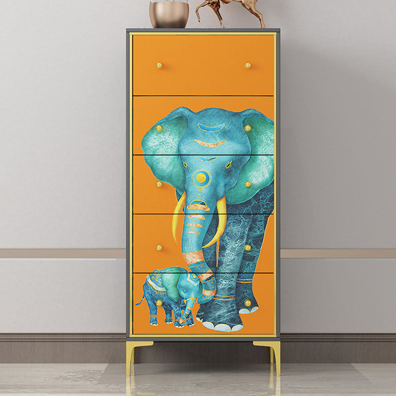 Glam Vertical Storage Chest Wooden Lingerie Chest with Drawers