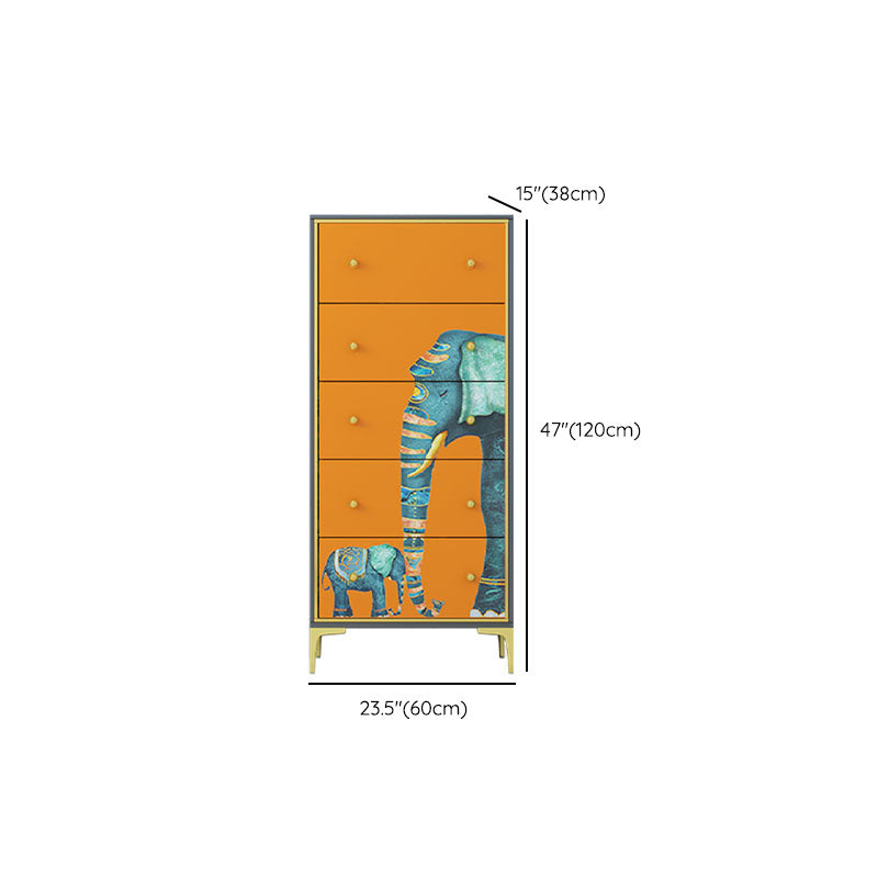 Glam Vertical Storage Chest Wooden Lingerie Chest with Drawers