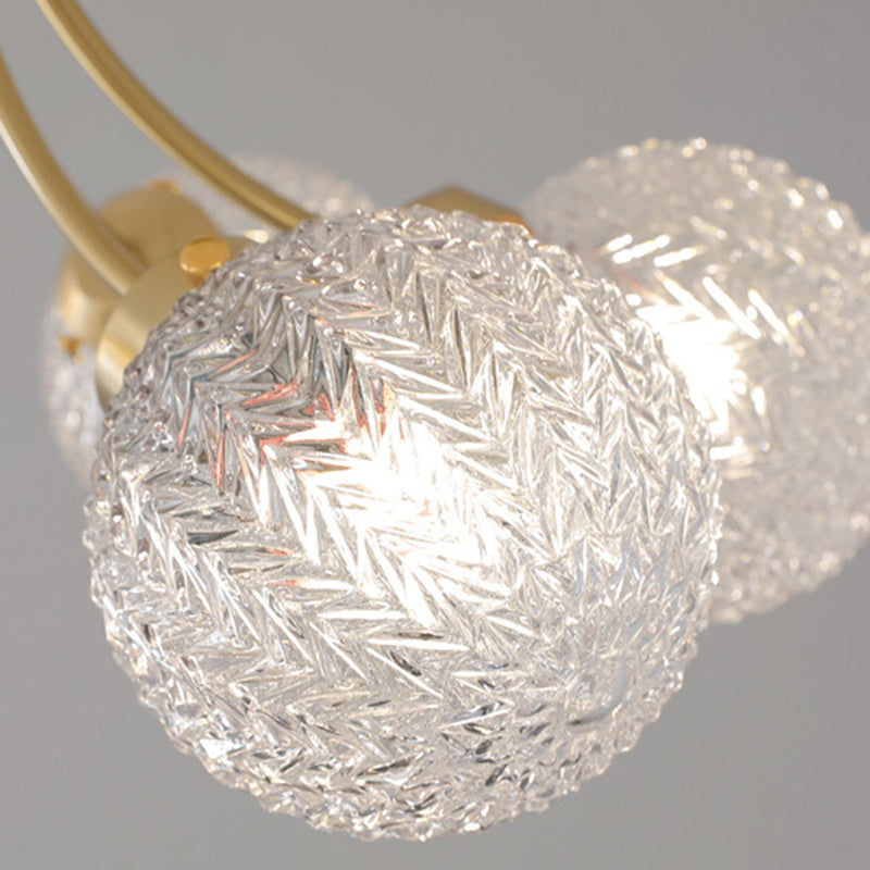 Glass Sputnik Semi Flush Mount Fixture Modern Flush Light Fixture in Gold