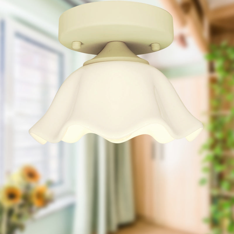 Modern Flush Mount Light Household Flush Mount Ceiling Light Fixture with Glass Shade