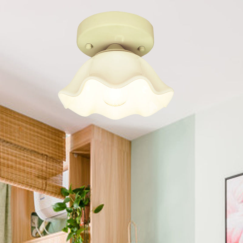 Modern Flush Mount Light Household Flush Mount Ceiling Light Fixture with Glass Shade
