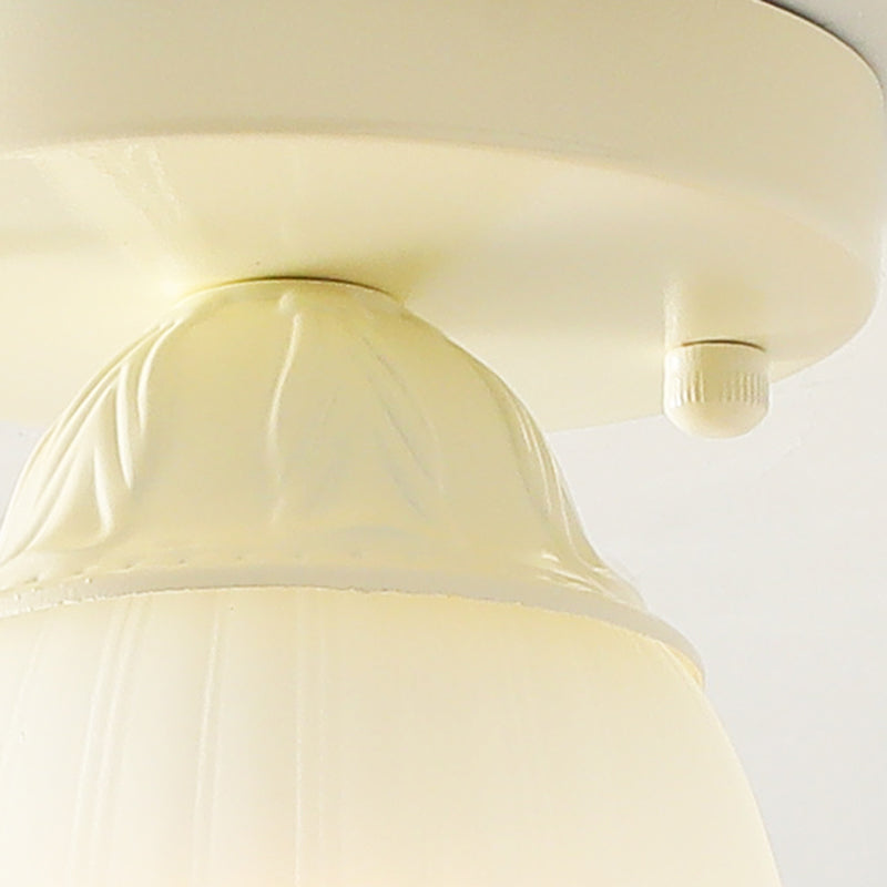 Contemporary Flush Mount Light Green Flush Mount Ceiling Light Fixture with Glass Shade