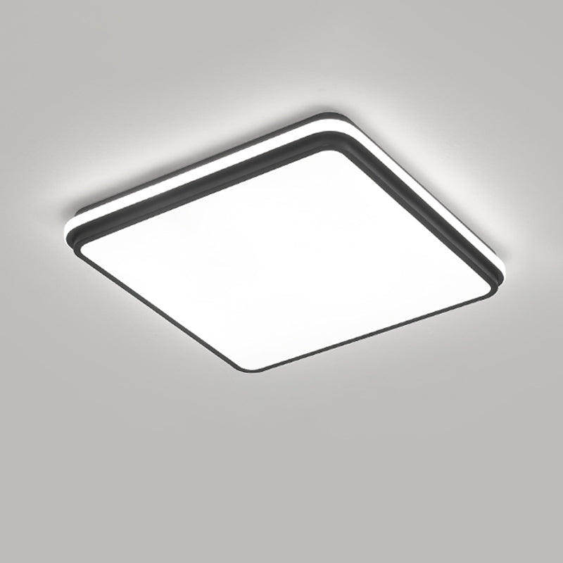 Minimalism Ceiling Light Fixture Black Flush Mount with Metal for Living Room