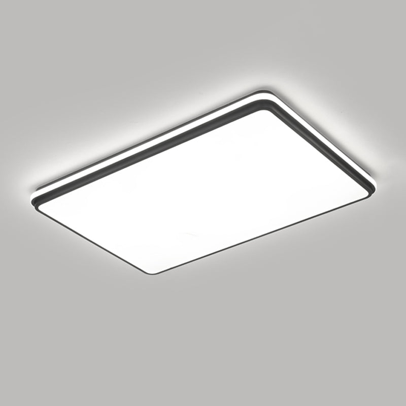 Minimalism Ceiling Light Fixture Black Flush Mount with Metal for Living Room