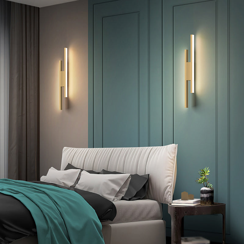 Modernism Metal Sconce Light Fixtures Gold Shade Wall Light for Foyer