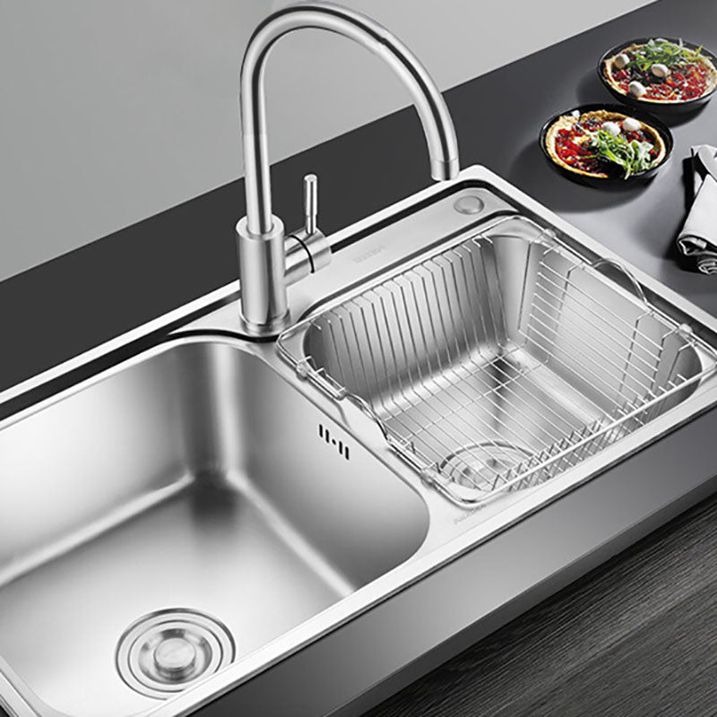 Double Basin Kitchen Sink Modern Stainless Steel Kitchen Sink with Drain Assembly