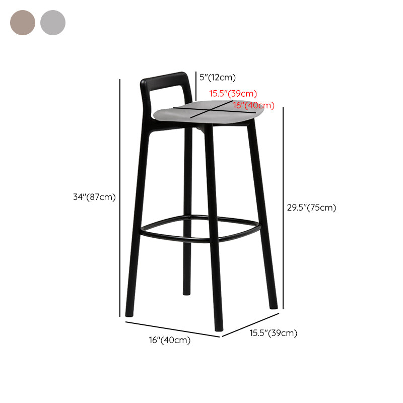 Scandinavian Solid Wood Bar Stool Living Room Faux Leather Counter Stools