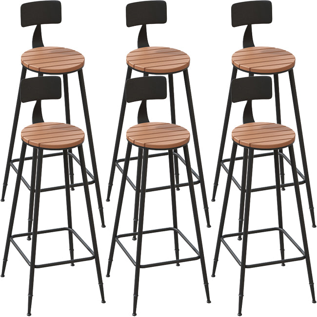 Industrial Metal Bar Stools Bar Height Outdoor Bar Stool with Black Base