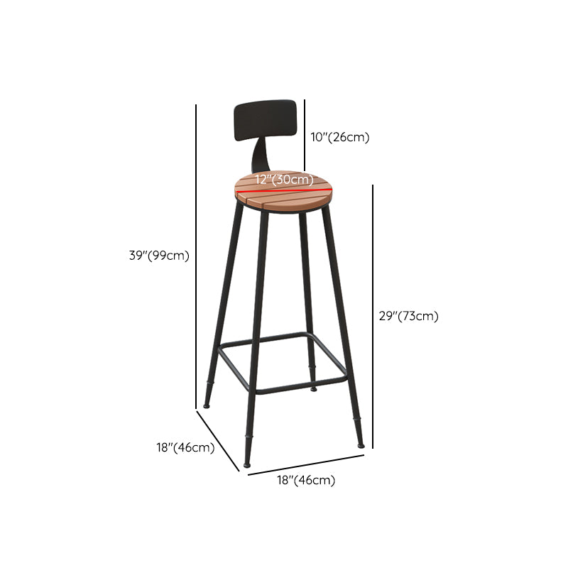 Industrial Metal Bar Stools Bar Height Outdoor Bar Stool with Black Base
