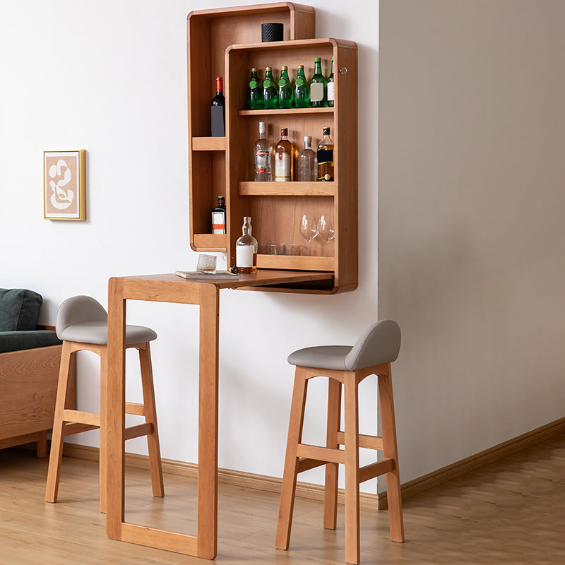 Indoor Contemporary Bar Dining Table Rectangle Cherry Wood Bar Table