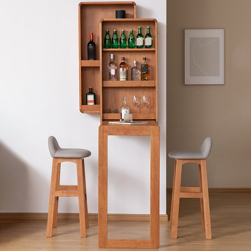 Indoor Contemporary Bar Dining Table Rectangle Cherry Wood Bar Table