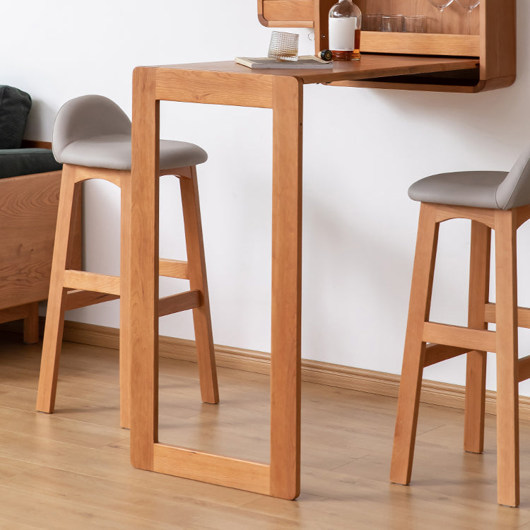 Indoor Contemporary Bar Dining Table Rectangle Cherry Wood Bar Table