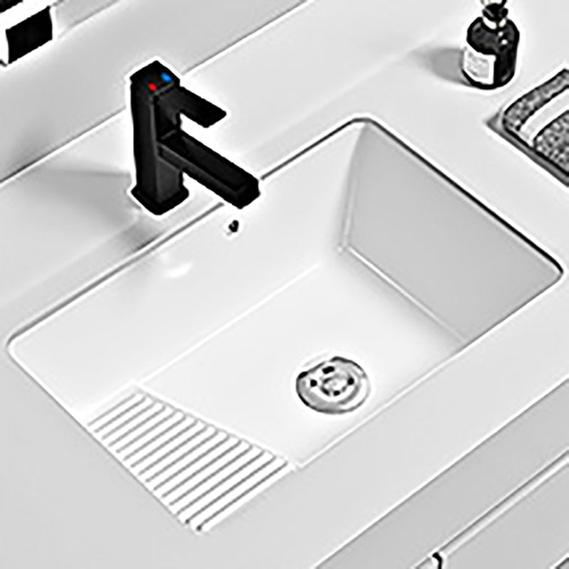 Modern Vessel Lavatory Sink Porcelain with Faucet Bathroom Sink