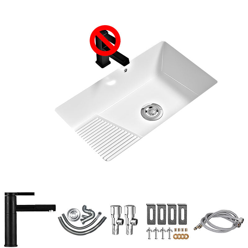 Modern Vessel Lavatory Sink Porcelain with Faucet Bathroom Sink