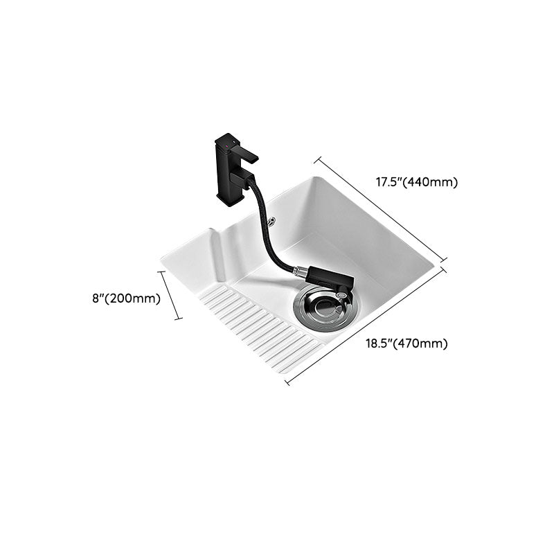 Modern Vessel Lavatory Sink Porcelain with Faucet Bathroom Sink