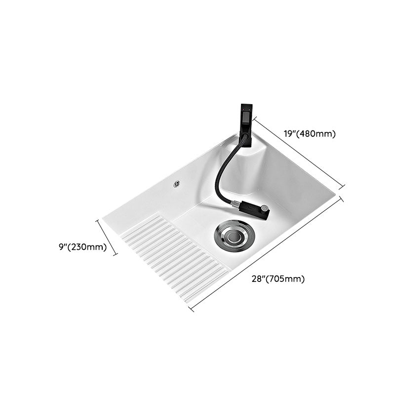 Modern Vessel Lavatory Sink Porcelain with Faucet Bathroom Sink