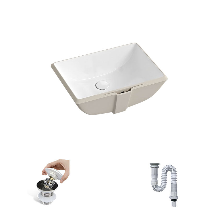 Traditional Undermount Bathroom Sink Porcelain with Pop-Up Drain Vessel