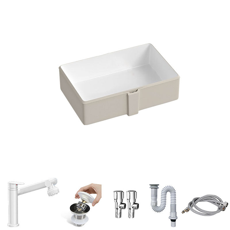Traditional Undermount Bathroom Sink Porcelain with Pop-Up Drain Vessel