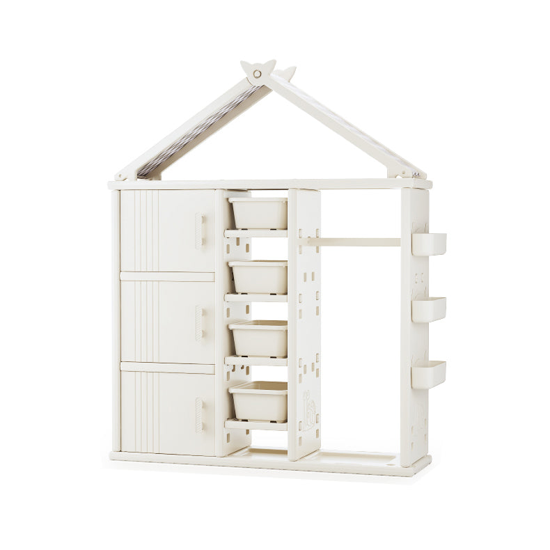 Modern Style Plastic Frame Wardrobe Freestanding Wardrobe with Shelves and Clothes Rail