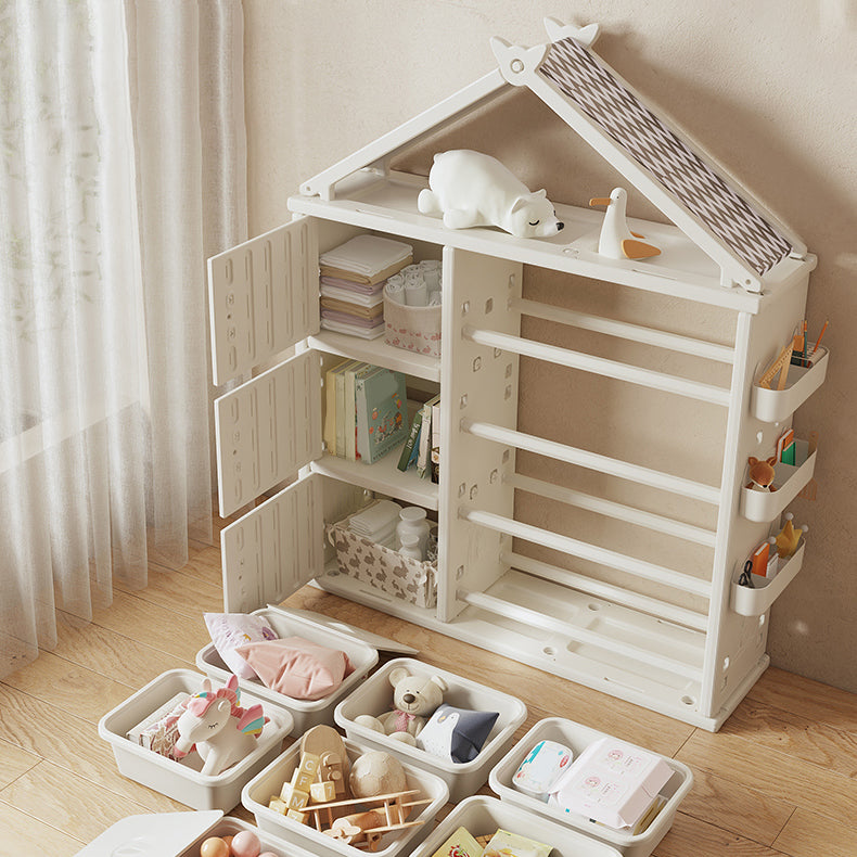 Modern Style Plastic Frame Wardrobe Freestanding Wardrobe with Shelves and Clothes Rail