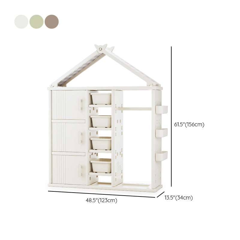 Modern Style Plastic Frame Wardrobe Freestanding Wardrobe with Shelves and Clothes Rail