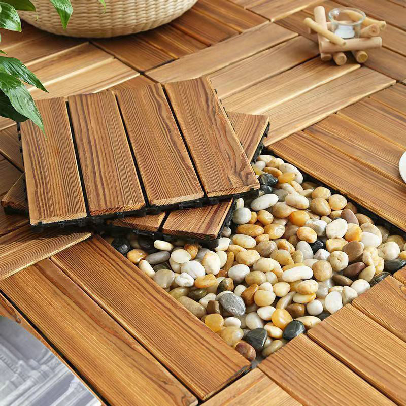 Modern Flooring Planks Click-Locking Smooth Hardwood Deck Tiles for Patio