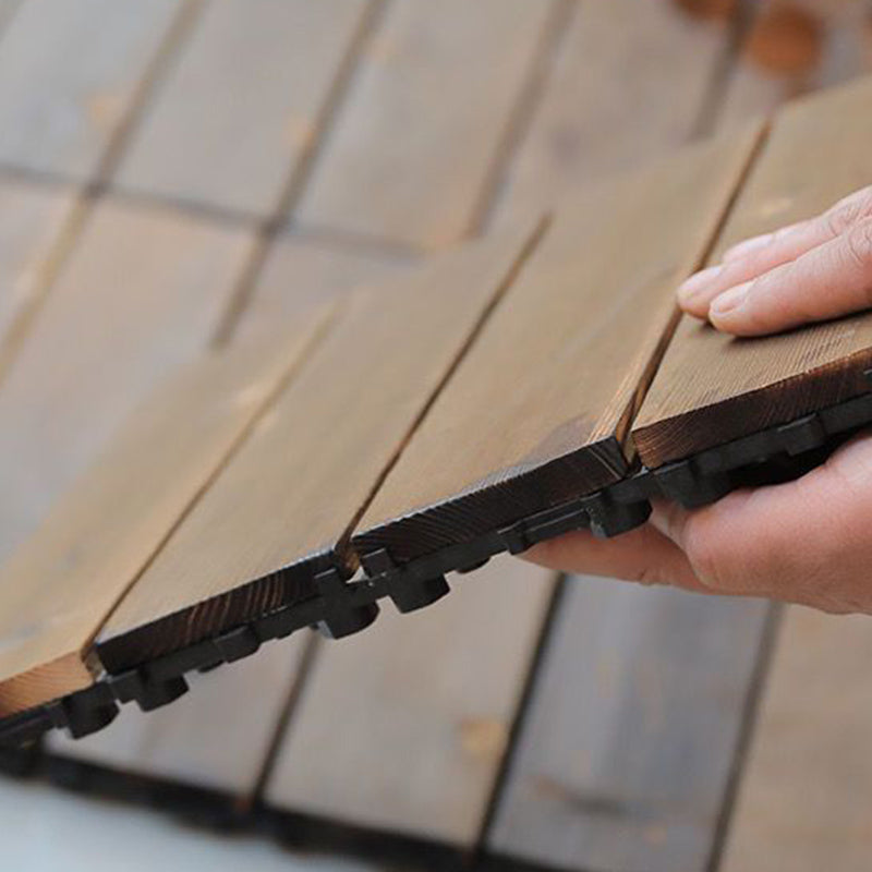 Modern Flooring Planks Click-Locking Smooth Hardwood Deck Tiles for Patio