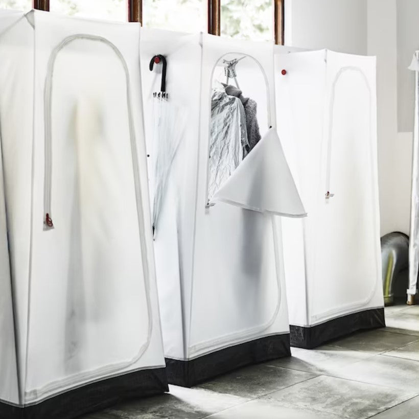 Modern Freestanding Wardrobe Armoire Metal Wardrobe with Clothes Rail