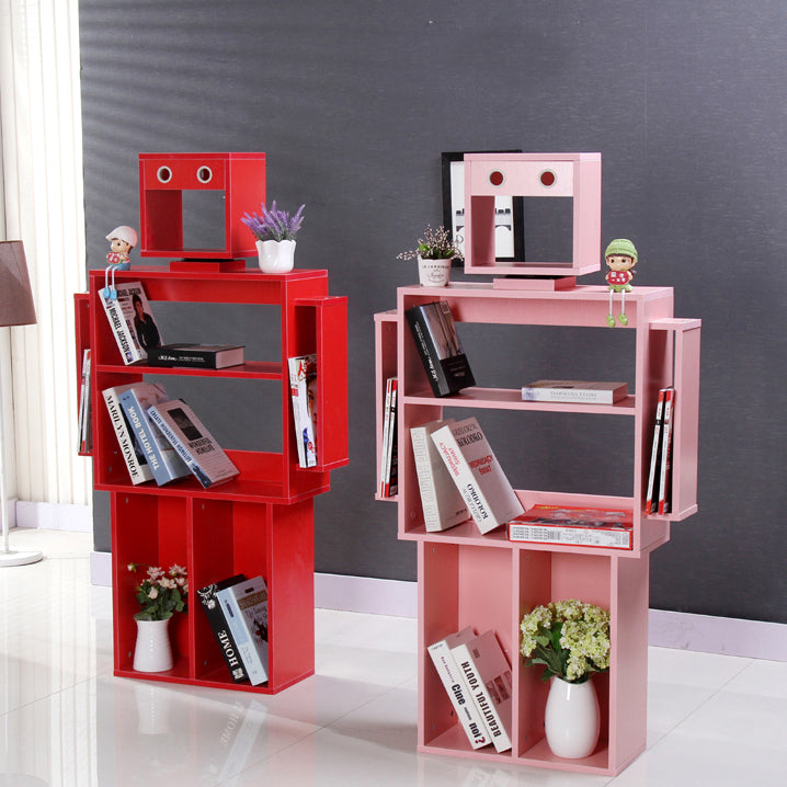 Contemporary Manufactured Wood Shelf Open Back Standard Kids Bookcase