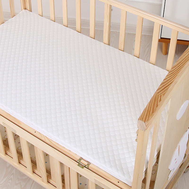 Contemporary Wooden Nursery Crib Rectangle Brown with Casters