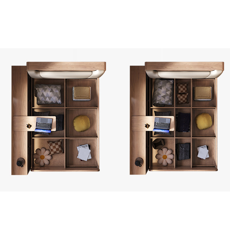 Contemporary Standard Bed Wood Upholstered Headboard Panel Bed