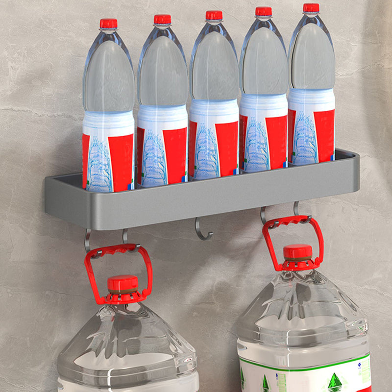 Modern Grey 2-Piece Bathroom Accessory Set, Matte Grey, Bath Shelf