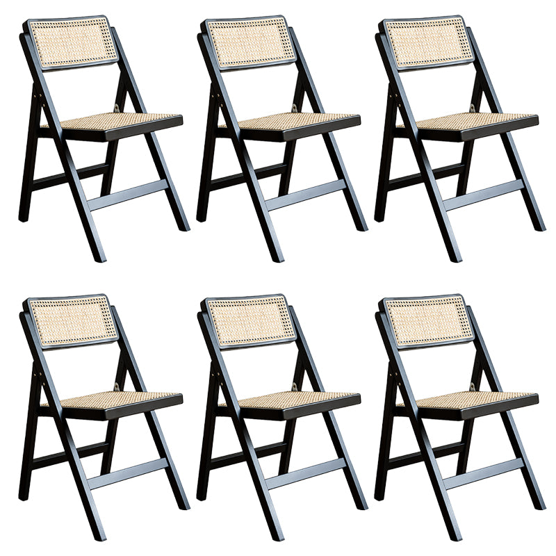 Tropical Dining Chair Solid Wood Outdoors Dining Chair in Black