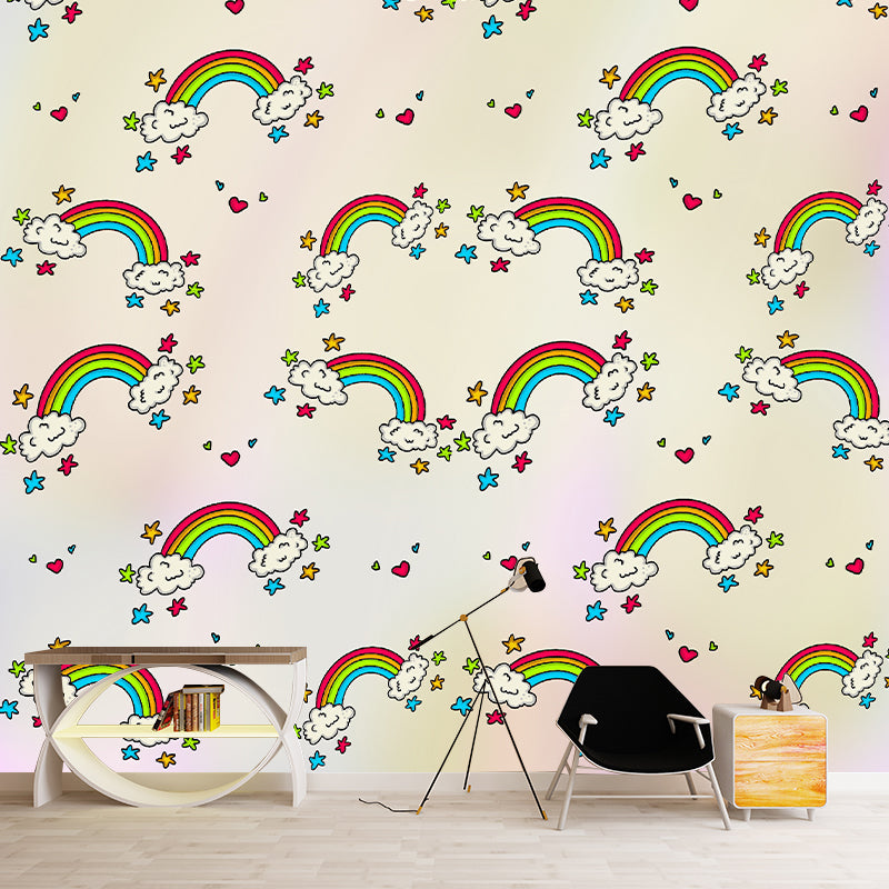 Washable Mural Wallpaper Cartoon Pattern Illustration Indoor Wall Mural