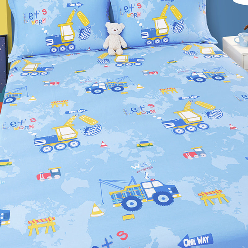 Sheet Sets Cotton Cartoon Printed Wrinkle Resistant Breathable Super Soft Bed Sheet Set