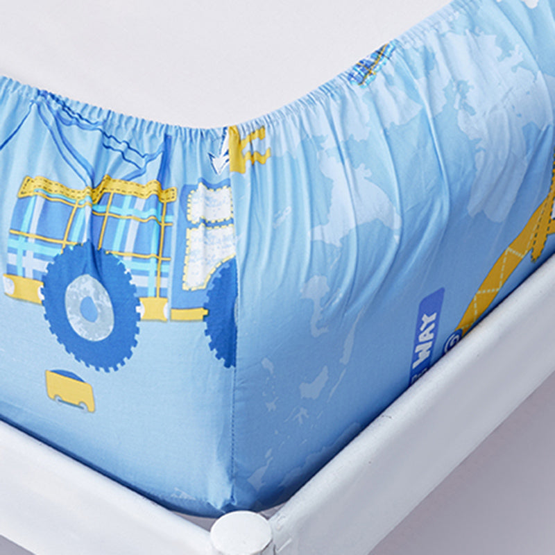 Sheet Sets Cotton Cartoon Printed Wrinkle Resistant Breathable Super Soft Bed Sheet Set