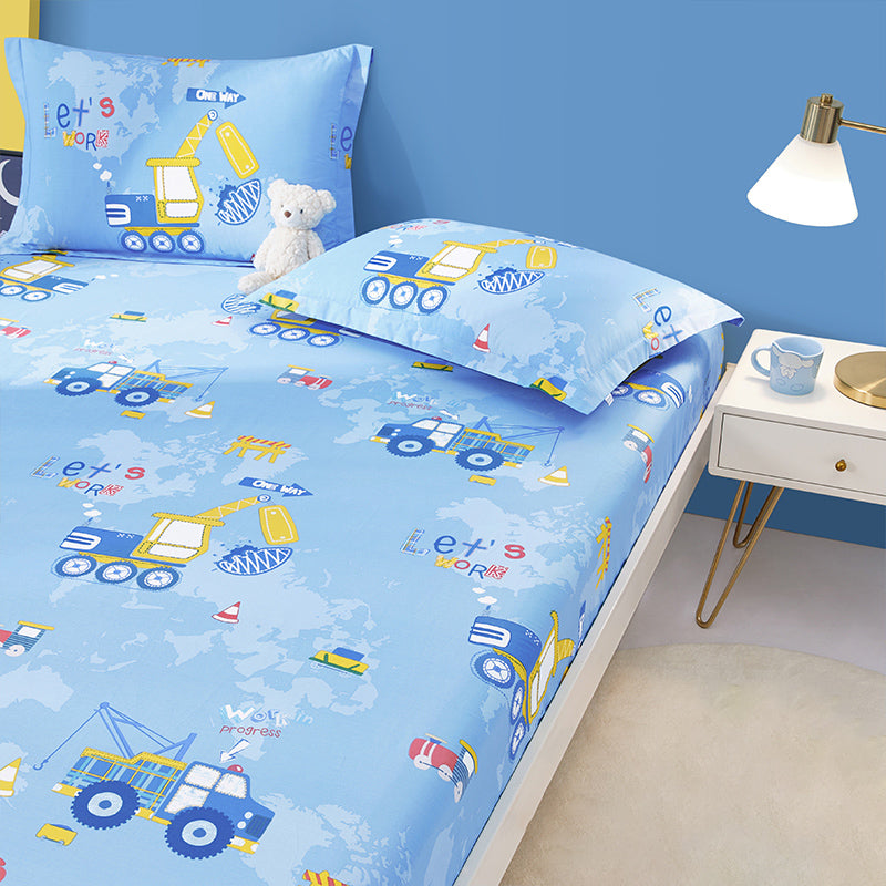Sheet Sets Cotton Cartoon Printed Wrinkle Resistant Breathable Super Soft Bed Sheet Set