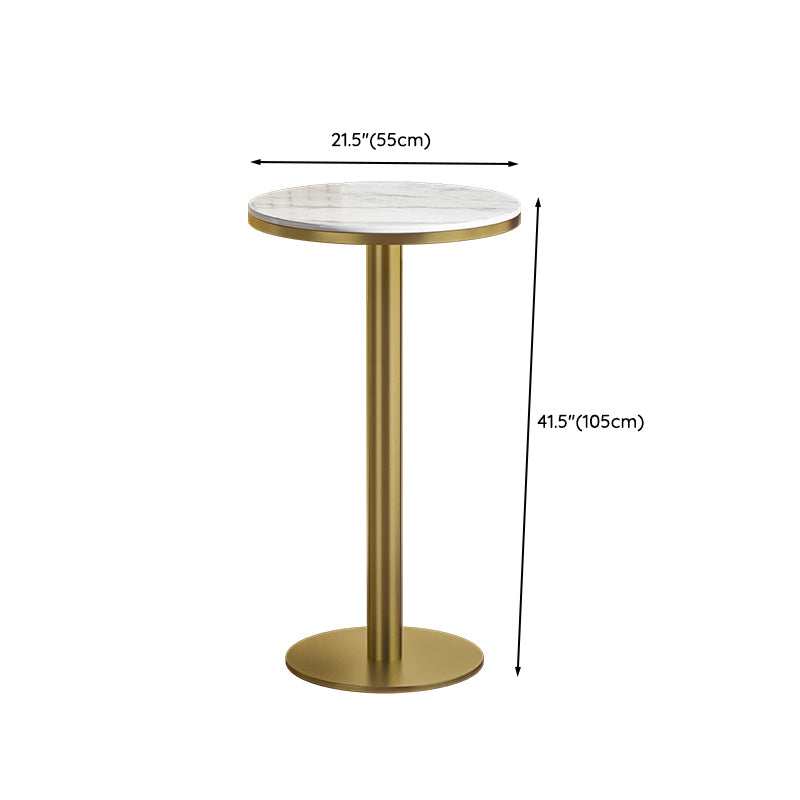 Modern Style Bar Table Set 1/3 Pieces Round Stone Bar table with Upholstered Stools