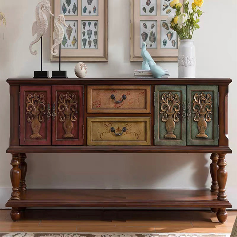 36.6" Tall Wood Accent Cabinet, Industrial Rectangle Accent Chest with Doors